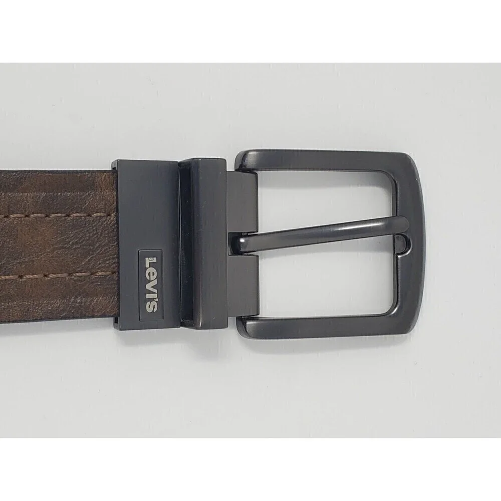 LEVI'S REVERSIBLE BLACK & BROWN LEATHER BELT CLASSIC MENSWEAR MEN SIZE 38